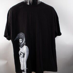 No Fear Men's XL T-Shirt Graphic Print Black Girl Motorcycle Helmet